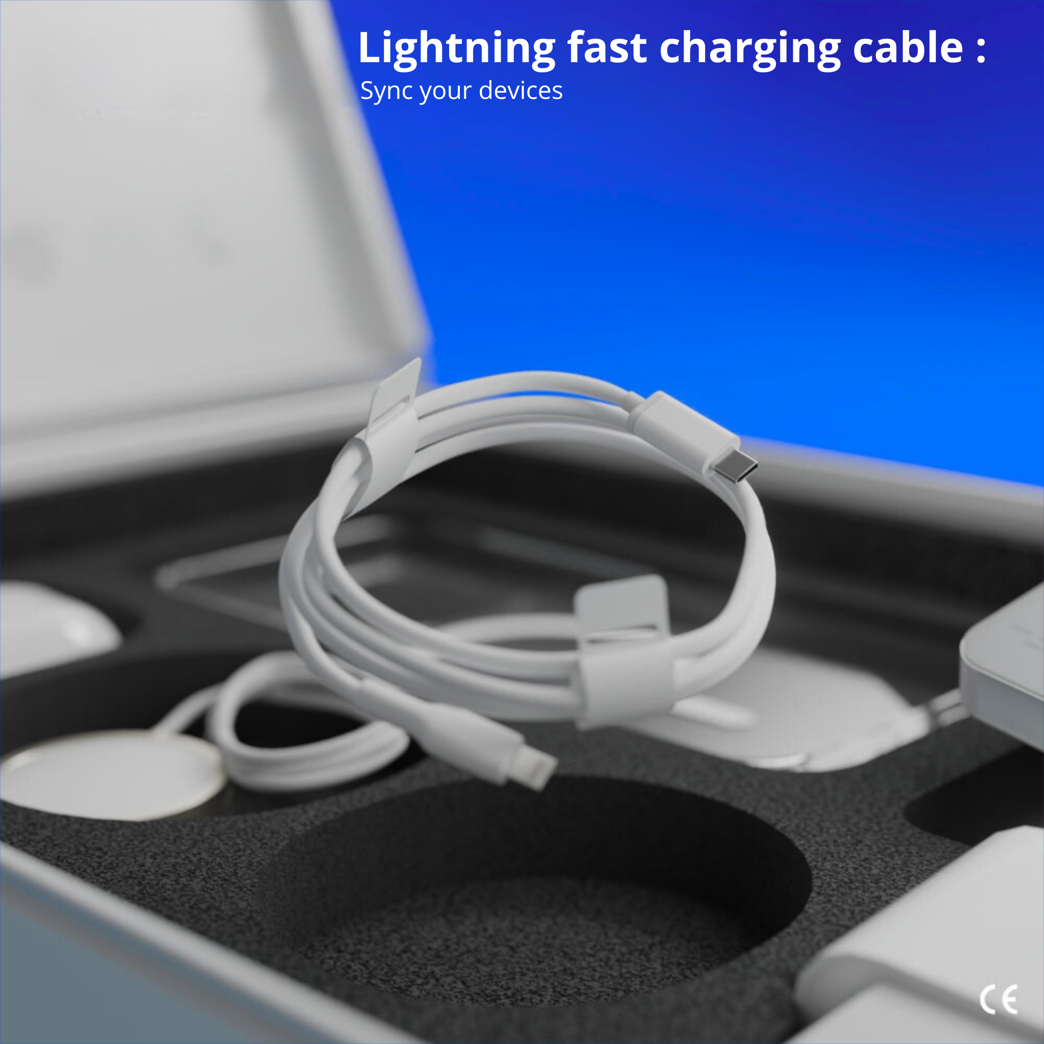 CABLE LIGHTENING TYPE USB-C 1M